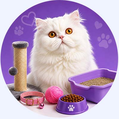 گربه از جمله اسباب بازی ها و تجهیزات مورد نیاز برای مراقبت از آن