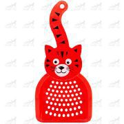 بیلچه-ظرف-خاک-گربه-طرح-گربه-قرمز