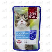 پوچ-گربه-برند-Dein-Bestes-با-طعم-ماهی-آزاد-در-سس