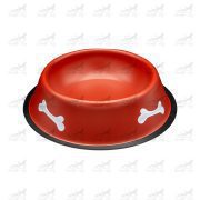 ظرف آب و غذا استیل رنگی 22 سانتی متر کد 13111 قرمز