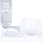 ظرف دو قلو اتوماتیک پایه دار به همراه بطری آب طرح گربه (2)