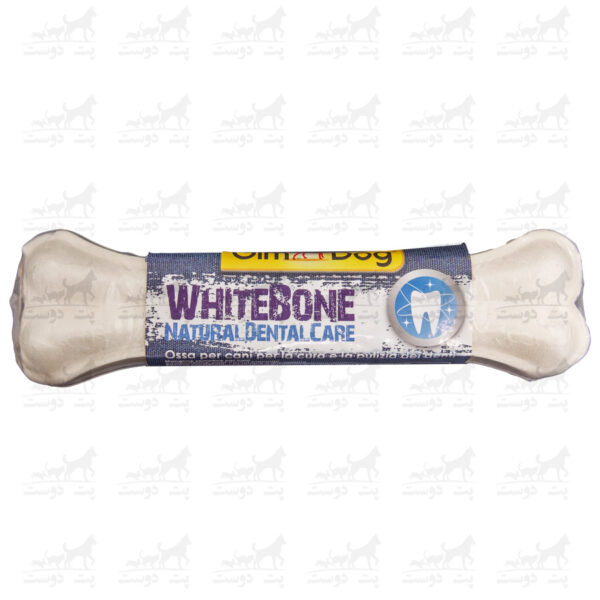 تشویقی-استخوان-دندانی-جیم-داگ-White-Bone-وزن-150-گرم