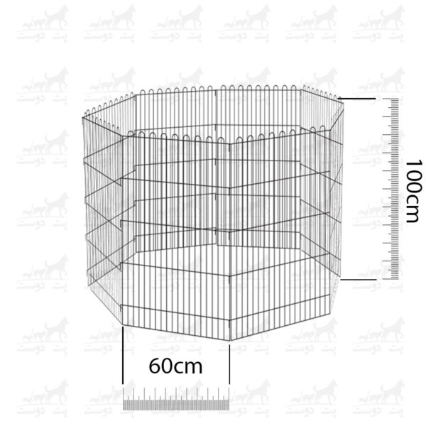 پارک-حیوانات-60-100---8ضلعی-استیل-مدل-رکس-ابعاد