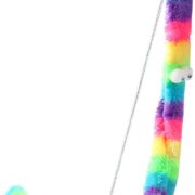 اسباب بازی میله ای گربه طرح رنگین کمان مخملی زنگوله دار (3)