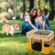 کلبه برزنتی مخصوص سگ و گربه مستطیلی طرح عروسکی (4)