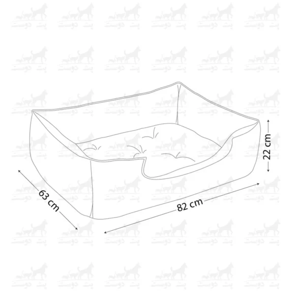 جای خواب سگ و گربه نینا پت مدل یو سایز 2 ابعاد