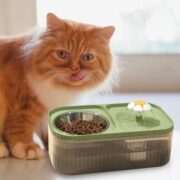ظرف آب و غذای دوقلو به همراه آب فواره ای و فیلتر (4)