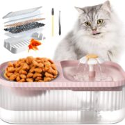 ظرف آب و غذای دوقلو به همراه آب فواره ای و فیلتر (8)