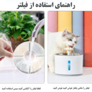 فواره آب گربه ۱.۶ لیتری با فیلتر ۳ مرحله‌ای و پمپ بی‌صدا (6)