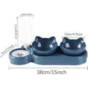 سایز ظرف آب و غذای سه قلو سگ و گربه ارگونومیک