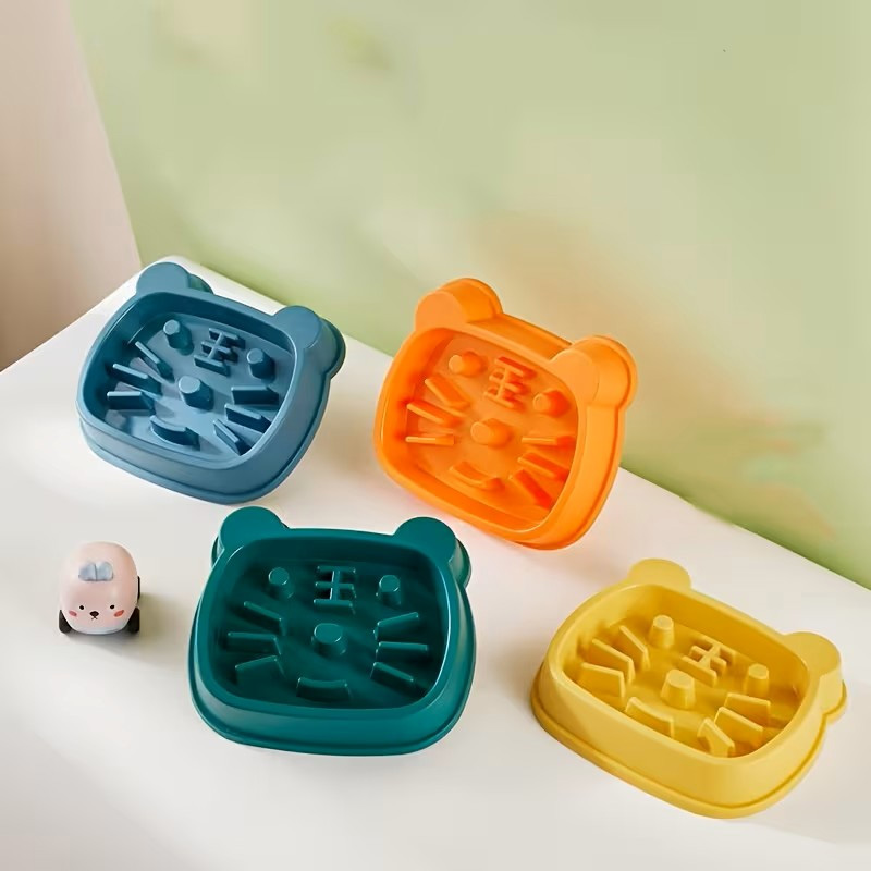 ظرف غذای آرام خور سگ و گربه مدل سر گربه