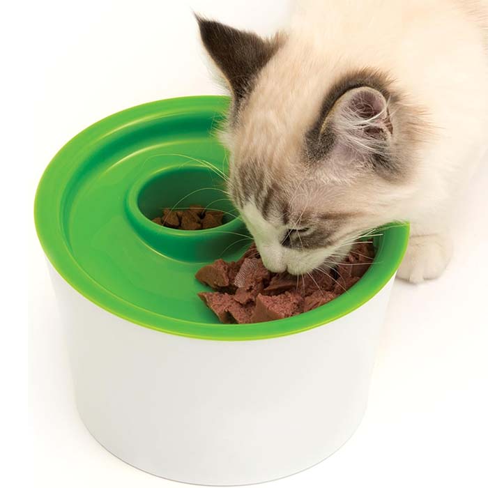 ظرف غذای مخزن دار تعاملی گربه | ظرف غذا با حفره پنجه ای ضد پرخوری