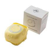 لیف حمام سیلیکونی سگ و گربه-زرد